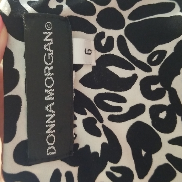 Donna Morgan Blk/Wht Floral Dress Size 6 - Picture 6 of 6